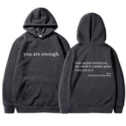 Unisex Hoodie - Slogan Print with Kangaroo Pocket