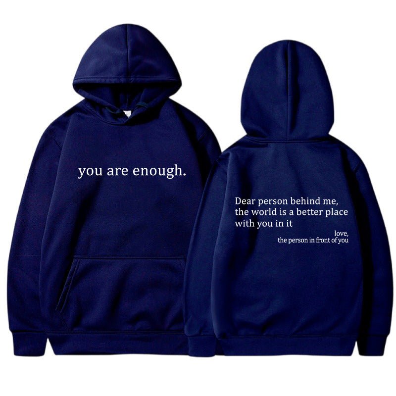 Unisex Pullover Hoodie - Slogan Print with Kangaroo Pocket