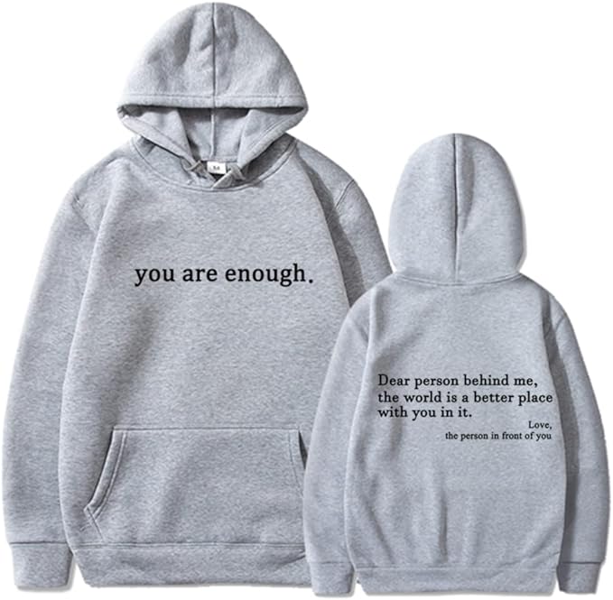 Unisex Pullover Hoodie - Slogan Print with Kangaroo Pocket