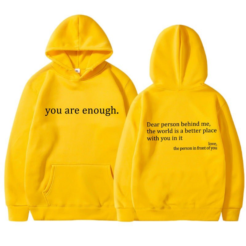Unisex Pullover Hoodie - Slogan Print with Kangaroo Pocket