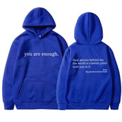 Unisex Pullover Hoodie - Slogan Print with Kangaroo Pocket