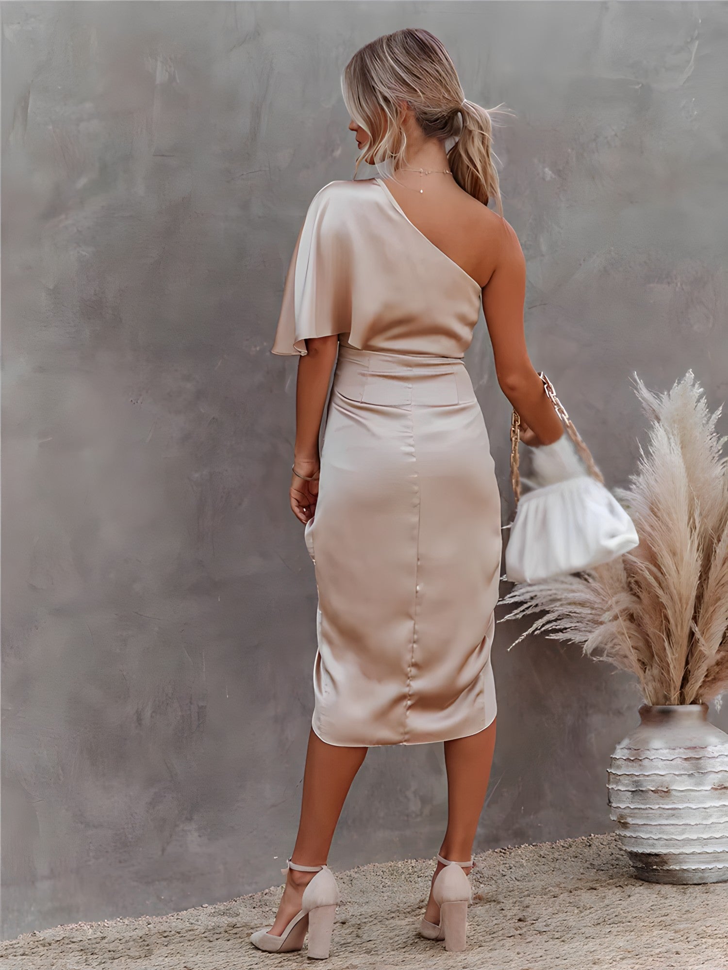 Elegant and Stylish One-Sleeve Dress for Women