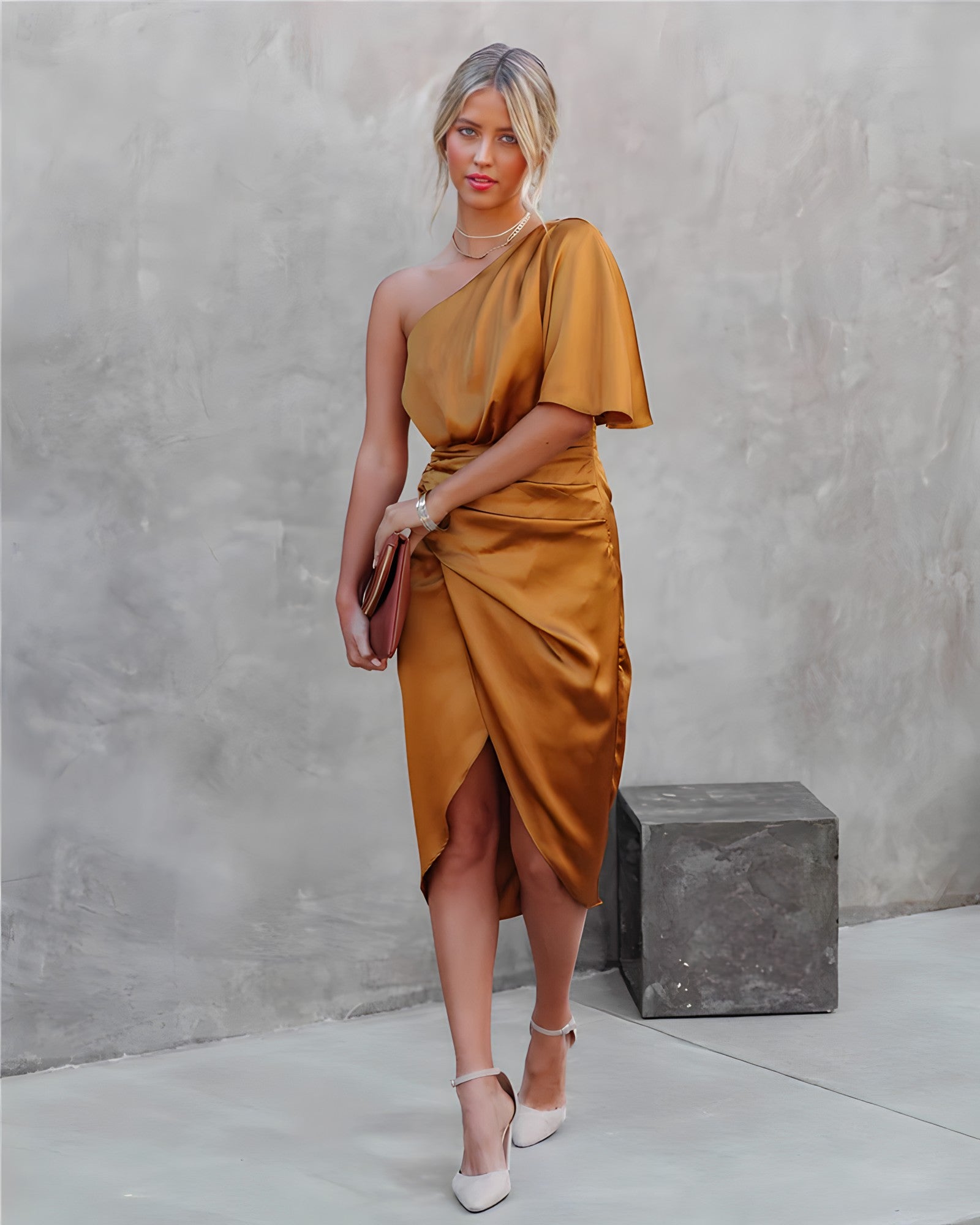 Elegant and Stylish One-Sleeve Dress for Women