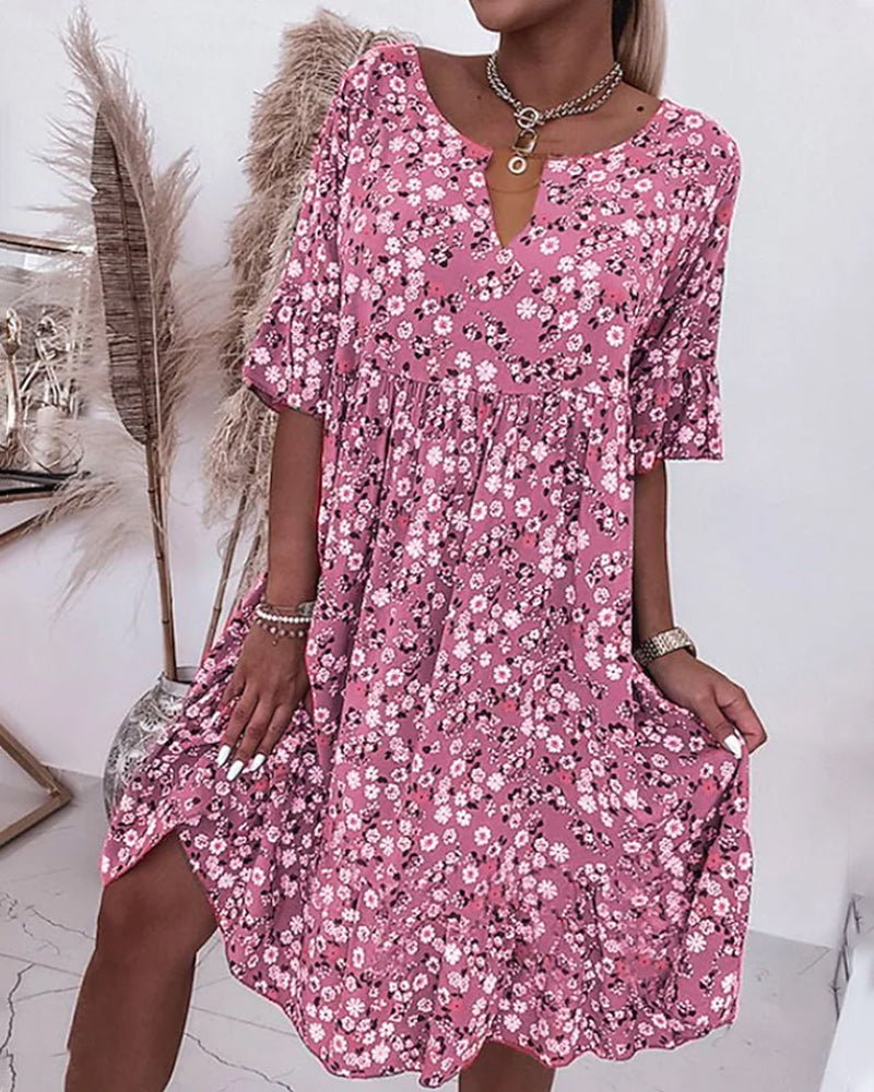 Stylish and Chic Floral V-Neck Dress for Women