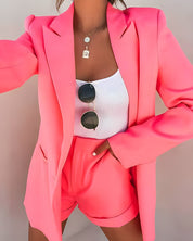 Chic and Versatile Blazer and Shorts Set for Women