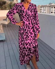 Chic and Stylish Wrap Dress with Leopard Print for Women