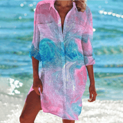 Chic and Modern Printed Shirt Dress for Women