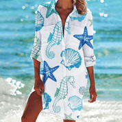 Chic and Modern Printed Shirt Dress for Women