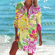 Chic and Modern Printed Shirt Dress for Women
