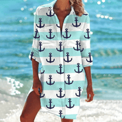 Chic and Modern Printed Shirt Dress for Women
