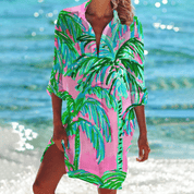 Chic and Modern Printed Shirt Dress for Women