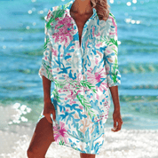 Chic and Modern Printed Shirt Dress for Women