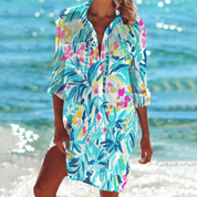 Chic and Modern Printed Shirt Dress for Women