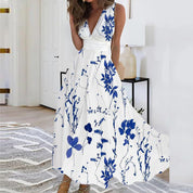Chic and Casual Floral V-Neck Dress for Women