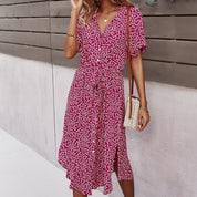 Flowy Floral Midi Dress for Women