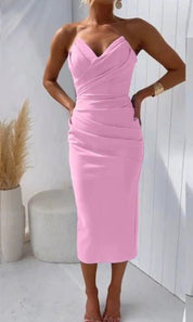Elegant and Flattering Pleated Dress for Women