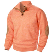 Men's Button Neck Jumper - Pullover Style with Elbow Patches