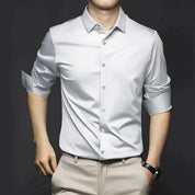 Men's Button-Up Shirt - Long-Sleeved with Point Collar