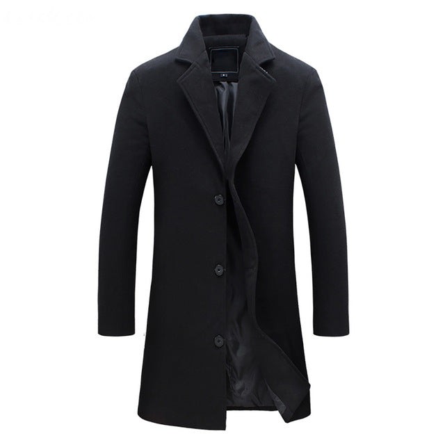 Men’s Coat – Notch Lapel and Single-Breasted Front