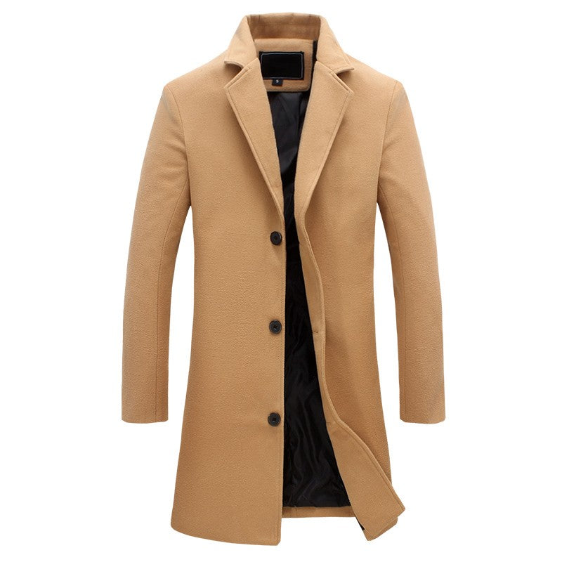 Men’s Coat – Notch Lapel and Single-Breasted Front