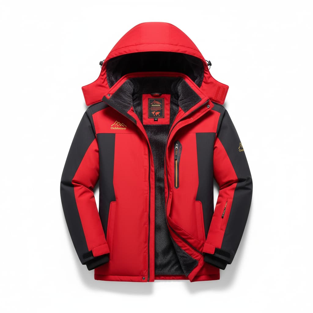 Men's Waterproof Winter Jacket - Hooded with Chest Zip Pocket