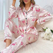 Shiela - Flamingo Print Pajama Set for Women