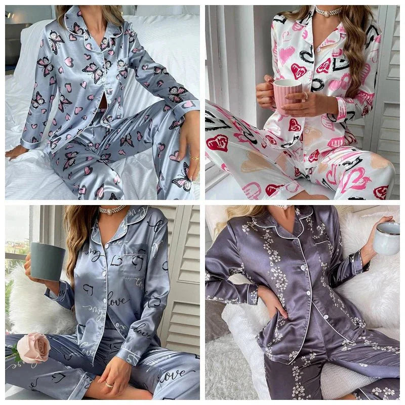 Shiela - Flamingo Print Pajama Set for Women