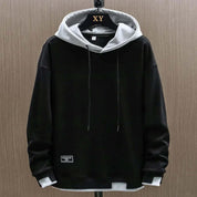 Men's Contrast Hooded Jumper - Long Sleeve and Oversized Fit