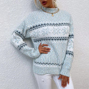 Women's Jumper - Crew Neck with Fair Isle Pattern