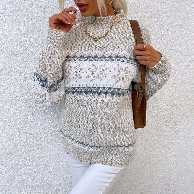 Women's Jumper - Crew Neck with Fair Isle Pattern