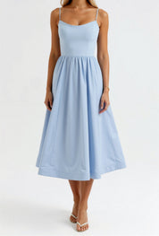 Wedding Guest Dress, Elegant Corset Midi Dress for Women - White, Light Blue, Pink, Purple