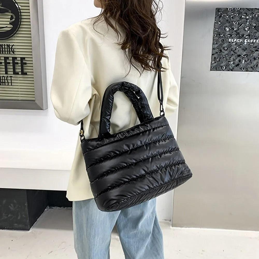 Women's Puffed Tote Bag - Cozy Stylish Lightweight
