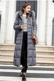 Women's Padded Parka - Soft Lined Hood with Belted Waist
