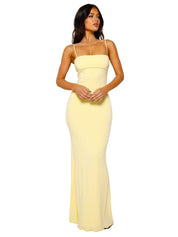 Elegant Backless Maxi Dress with Spaghetti Straps for Women
