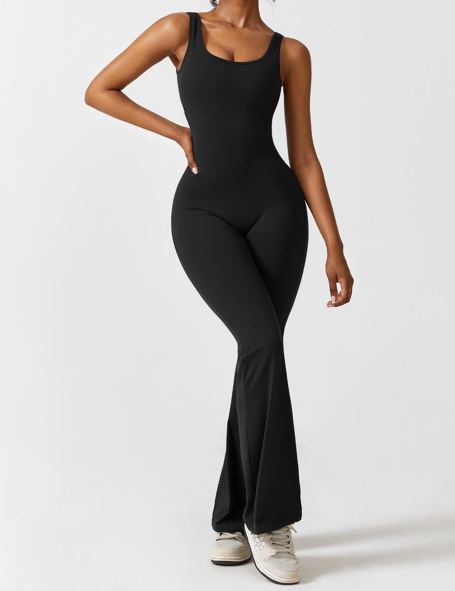 Flattering V Back Flared Jumpsuit for Women | Livia