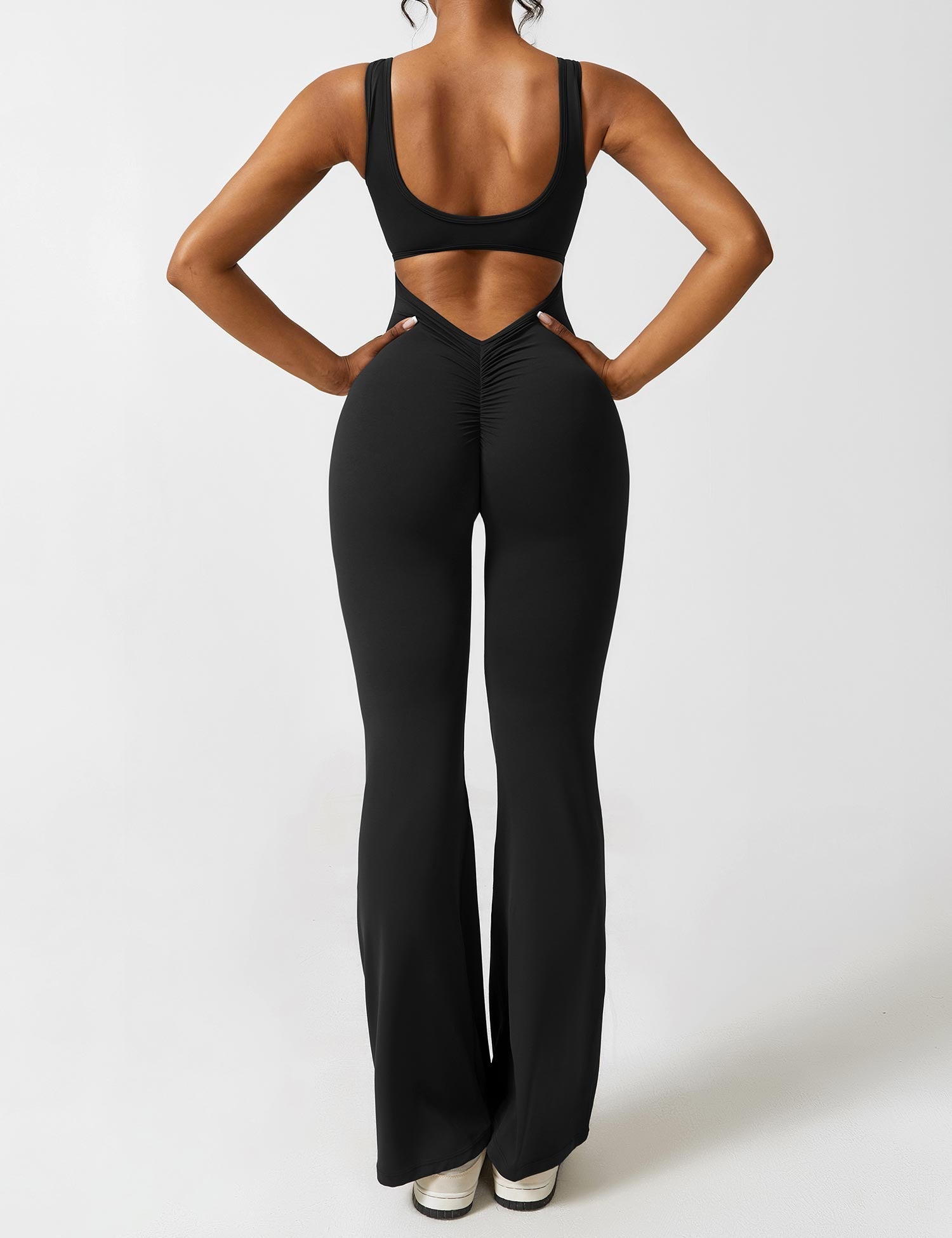 Flattering V Back Flared Jumpsuit for Women | Livia