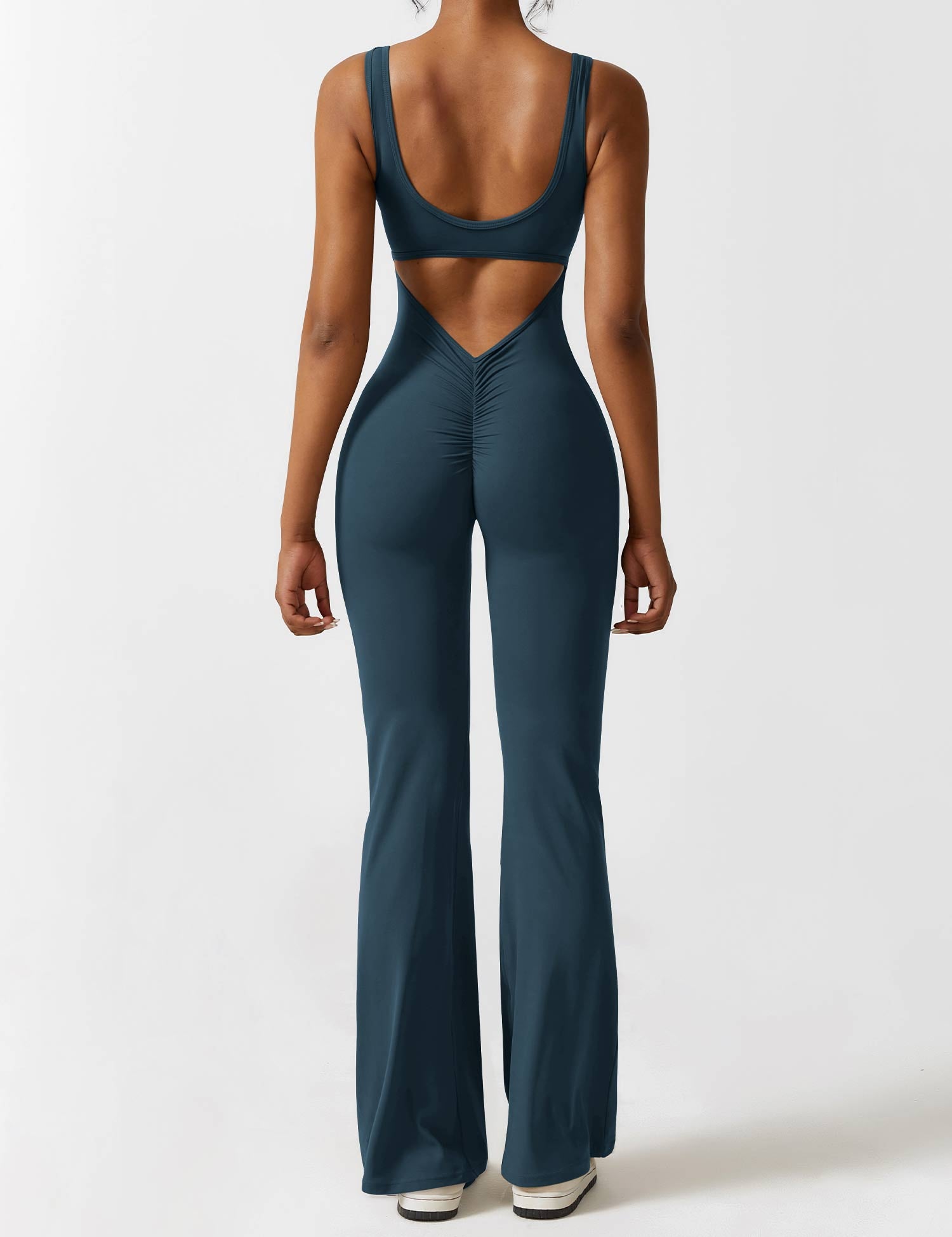 Flattering V Back Flared Jumpsuit for Women | Livia
