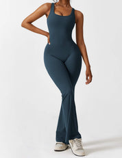 Flattering V Back Flared Jumpsuit for Women | Livia