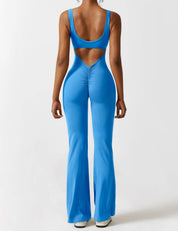 Flattering V Back Flared Jumpsuit for Women | Livia