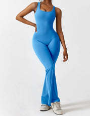 Flattering V Back Flared Jumpsuit for Women | Livia