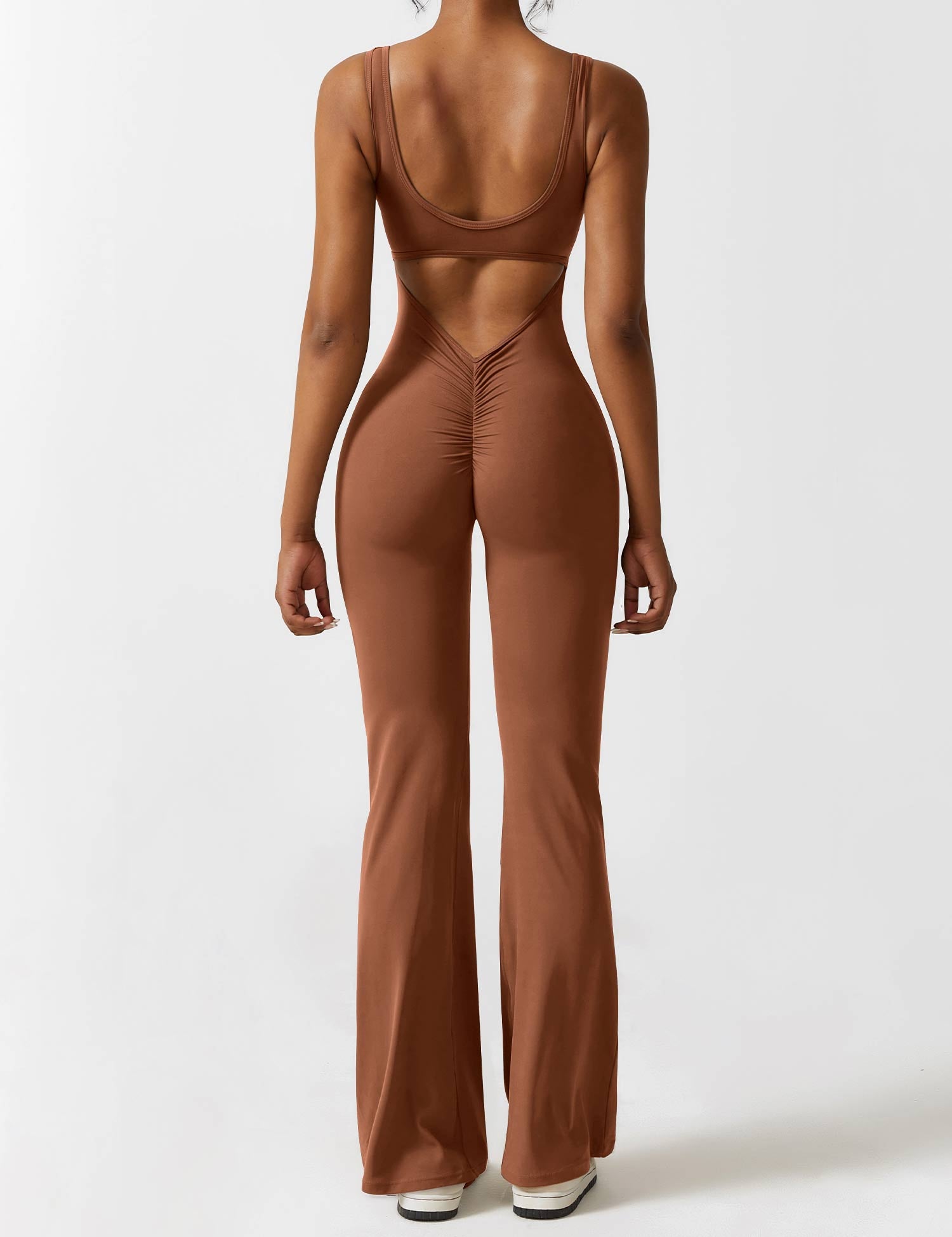 Flattering V Back Flared Jumpsuit for Women | Livia