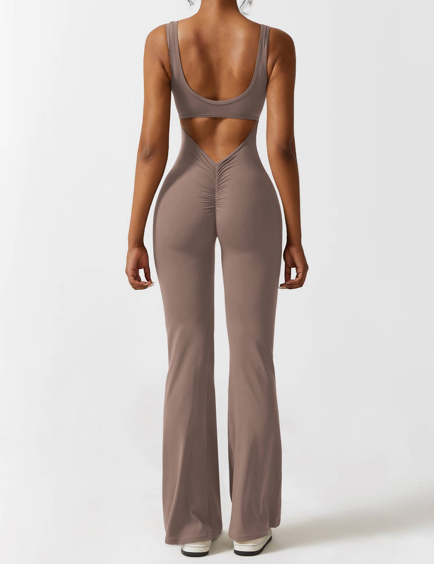 Flattering V Back Flared Jumpsuit for Women | Livia