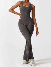 Flattering V Back Flared Jumpsuit for Women | Livia