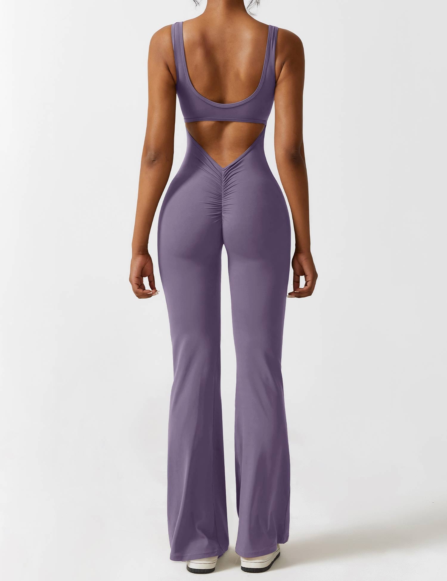 Flattering V Back Flared Jumpsuit for Women | Livia