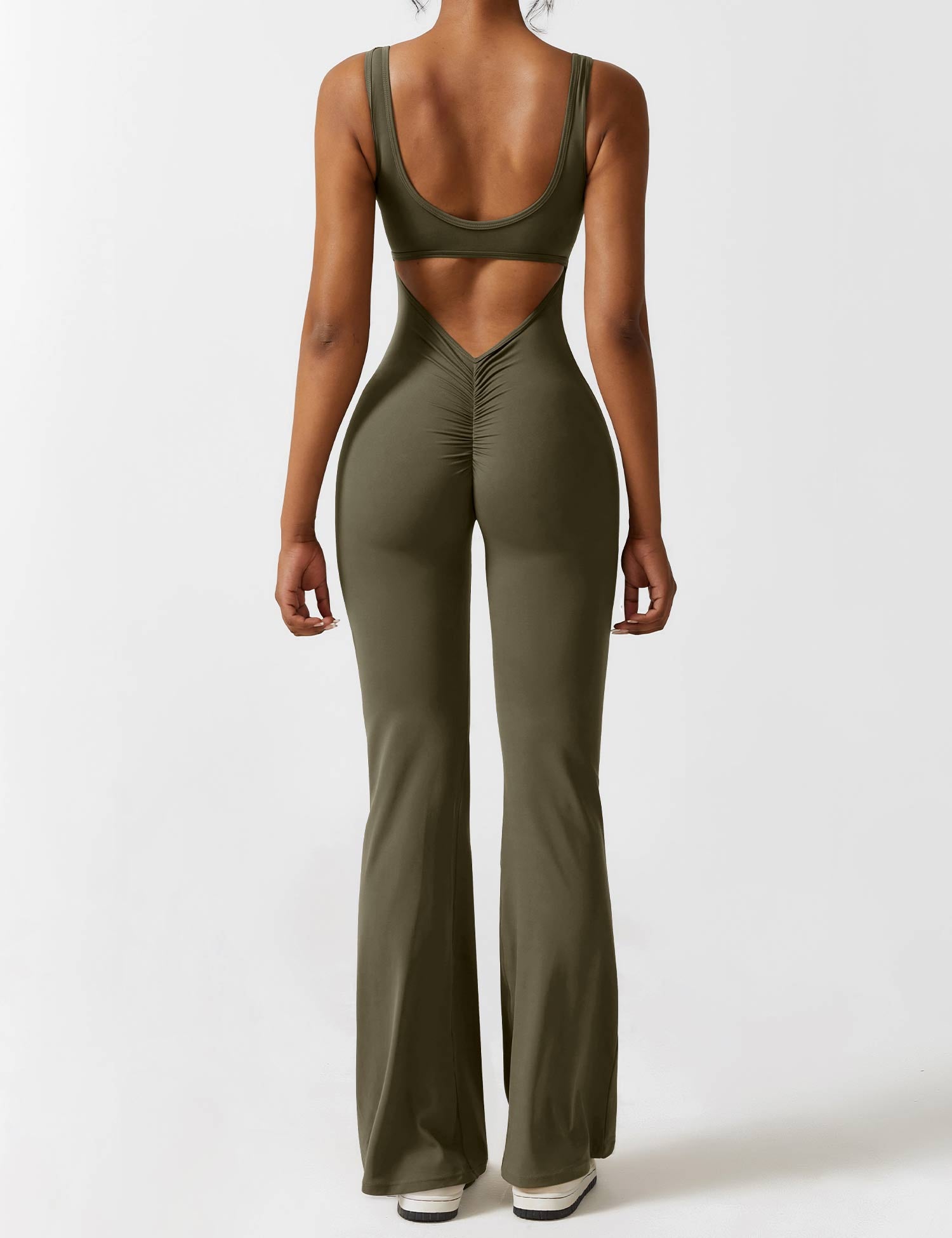 Flattering V Back Flared Jumpsuit for Women | Livia