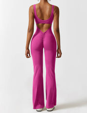 Flattering V Back Flared Jumpsuit for Women | Livia