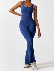 Flattering V Back Flared Jumpsuit for Women | Livia
