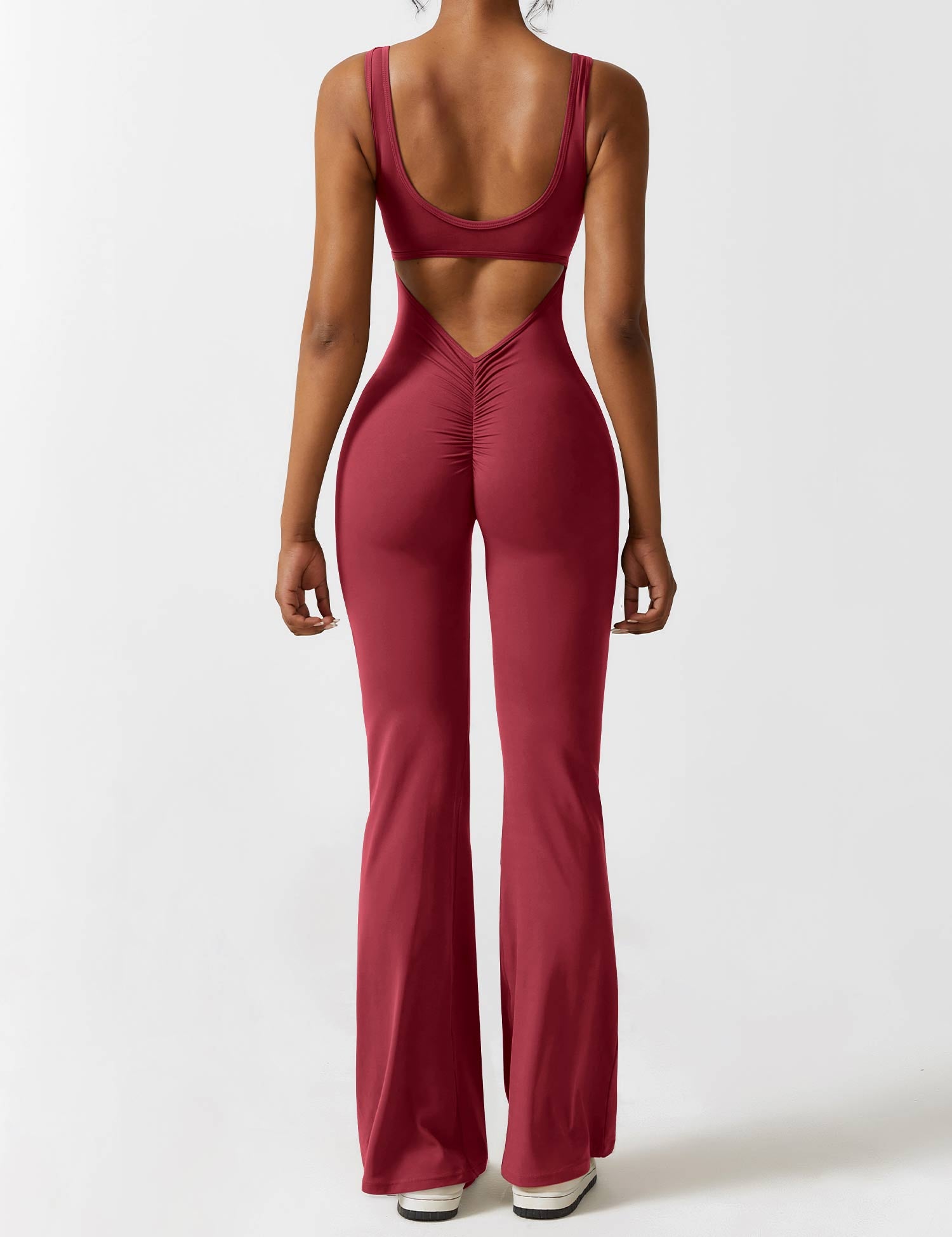 Flattering V Back Flared Jumpsuit for Women | Livia