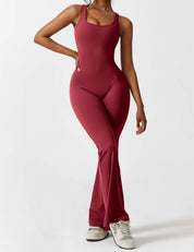 Flattering V Back Flared Jumpsuit for Women | Livia
