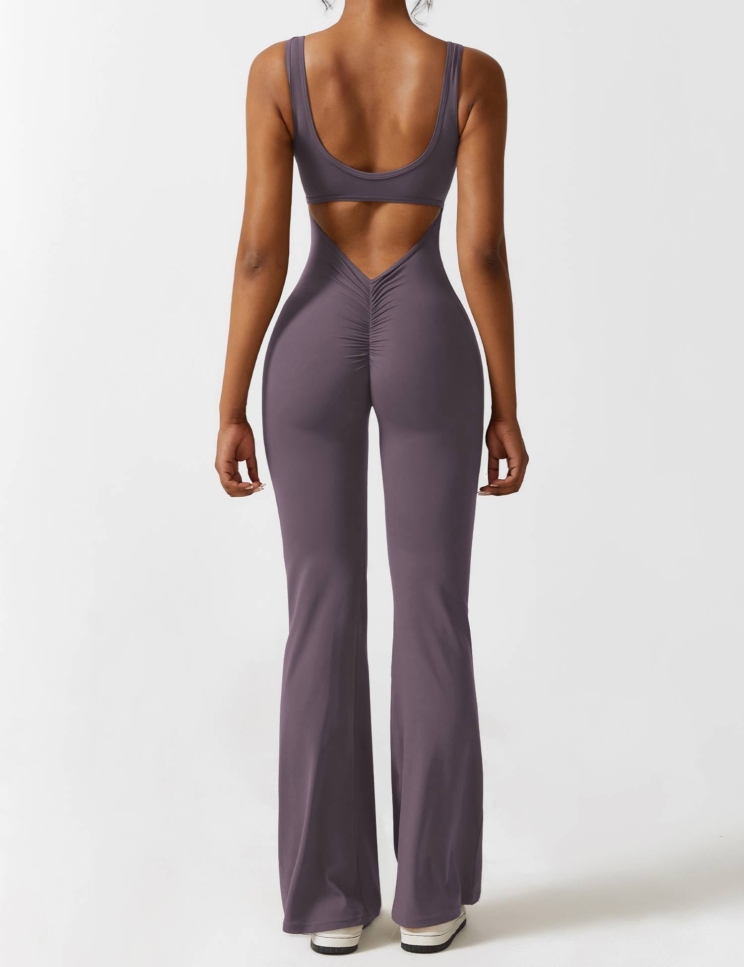 Flattering V Back Flared Jumpsuit for Women | Livia